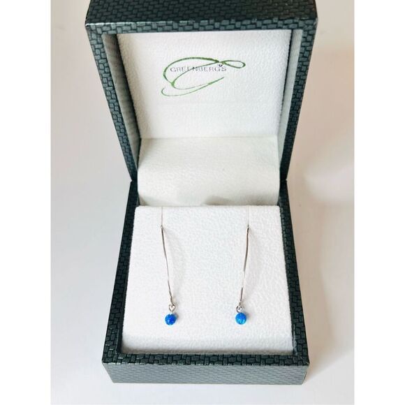 Silver 925 Simulated Fire Opal Snowflake 18" Necklace + Drop Earring Set Jewelry - Picture 14 of 16